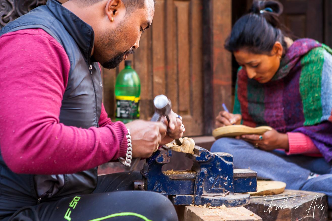 Artisans working on wood 