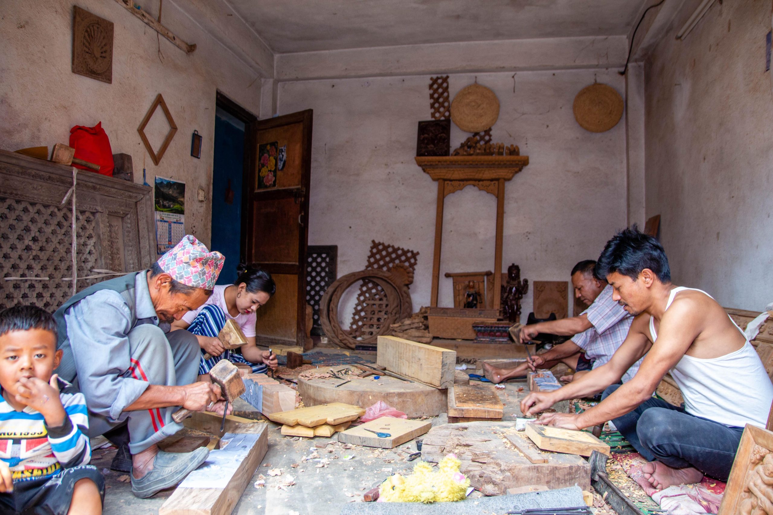 family working together