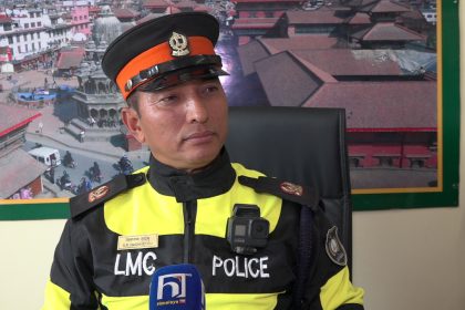 Nagar Prahari Bal managing traffic and maintaining urban order in Lalitpur Metropolitan City