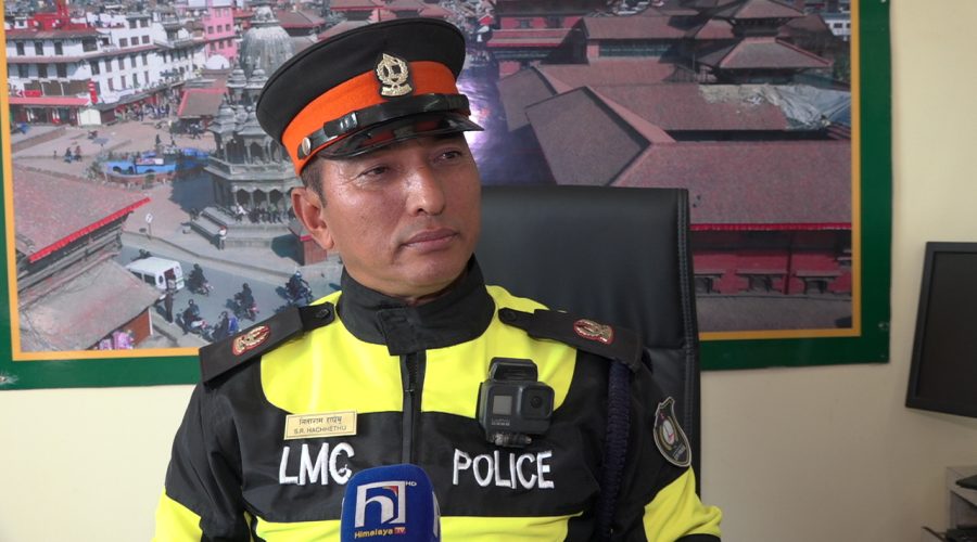 Nagar Prahari Bal managing traffic and maintaining urban order in Lalitpur Metropolitan City