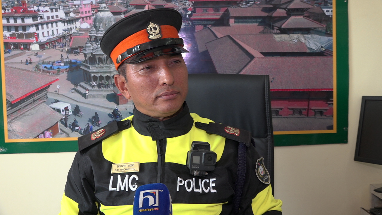 Nagar Prahari Bal managing traffic and maintaining urban order in Lalitpur Metropolitan City