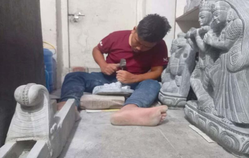 stone carving man